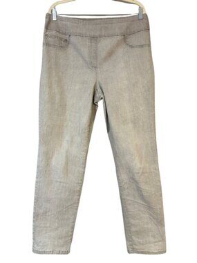 Ruby Rd Light Gray Stretch Jeggings Pull-On Pants Slim Fit